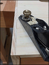 Block plane smoothing rabbeted corners